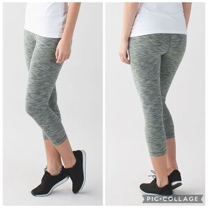 Lululemon Wunder Under Crop II Diamond Jacquard Space Dye Size 8
